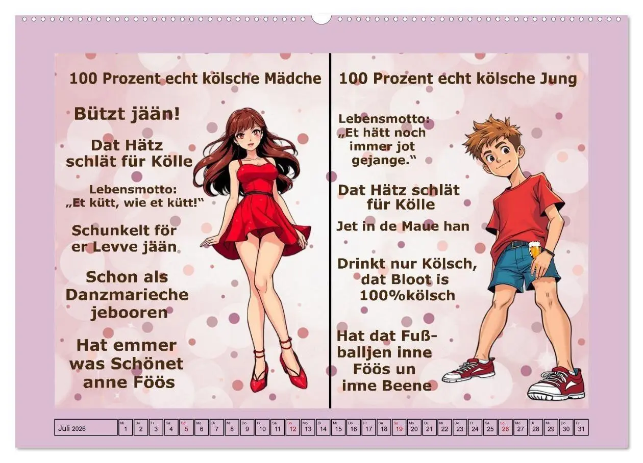 Bild: 9783516653960 | Kölscher Frohsinn auf Kölsch (Wandkalender 2026 DIN A2 quer),...