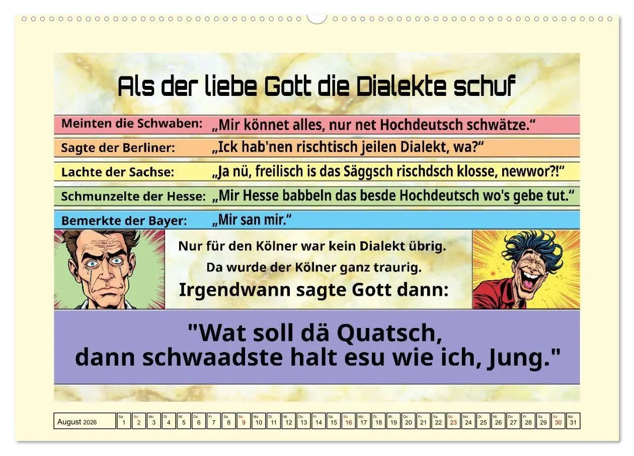 Bild: 9783516653960 | Kölscher Frohsinn auf Kölsch (Wandkalender 2026 DIN A2 quer),...