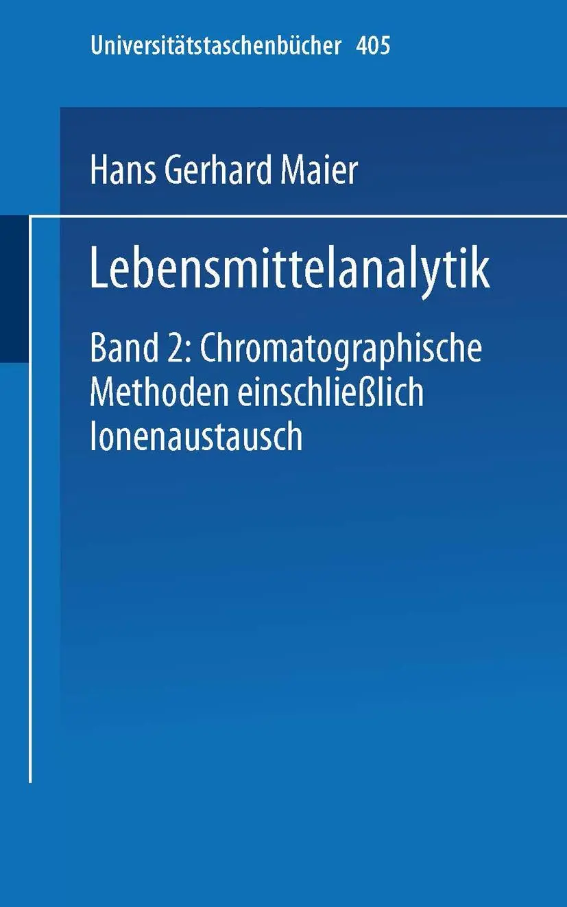 Cover: 9783798503960 | Lebensmittelanalytik | H. G. Maier | Taschenbuch | viii | Deutsch