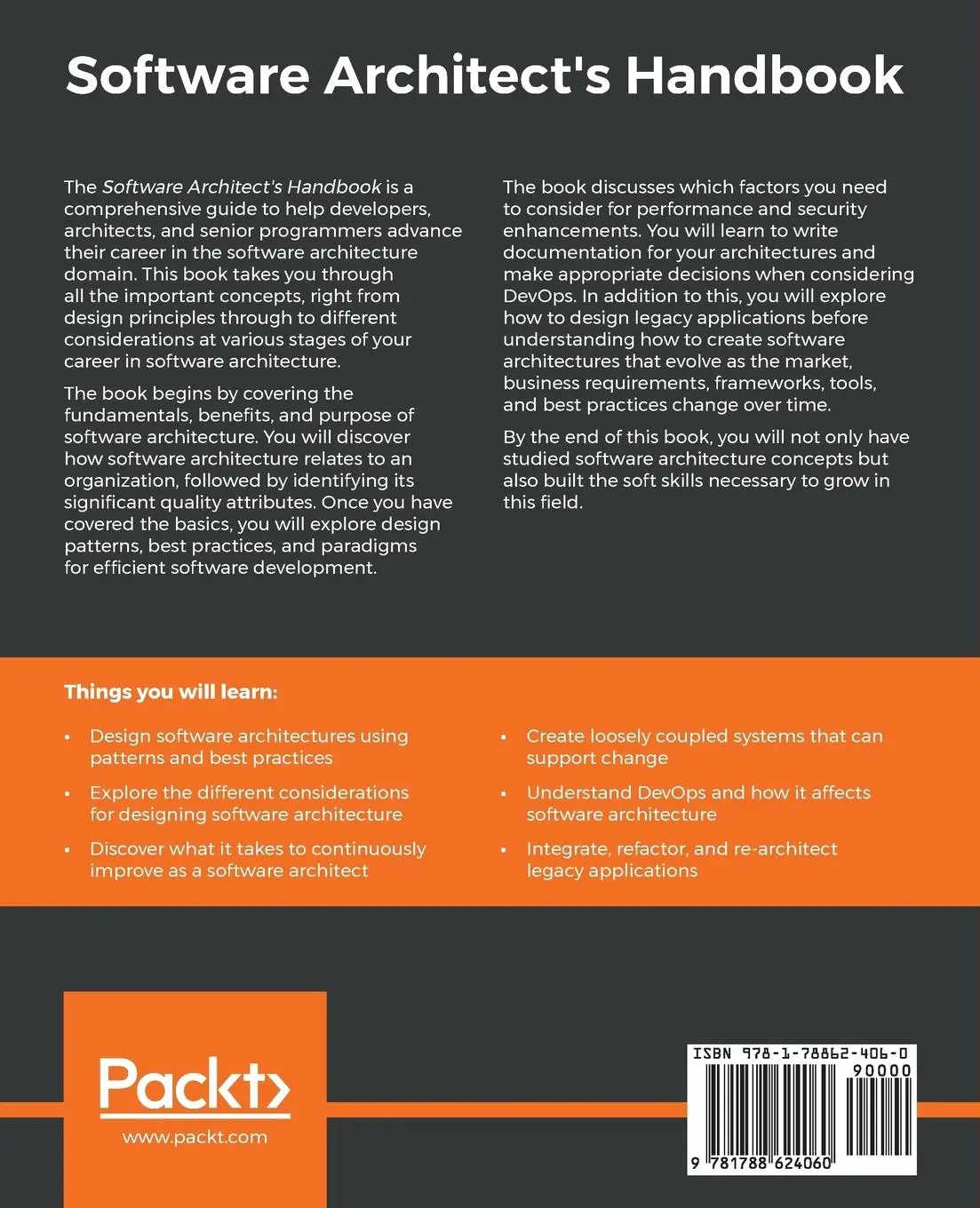 Rückseite: 9781788624060 | Software Architect's Handbook | Joseph Ingeno | Taschenbuch | Englisch