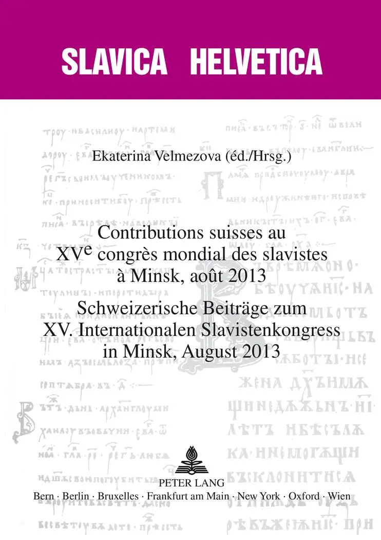 Cover: 9783034314060 | Contributions suisses au XV e congrès mondial des slavistes à...
