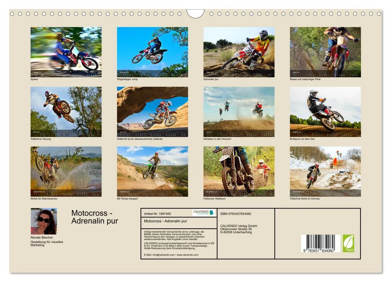 Bild: 9783457834060 | Motocross - Adrenalin pur (Wandkalender 2026 DIN A3 quer), CALVENDO...
