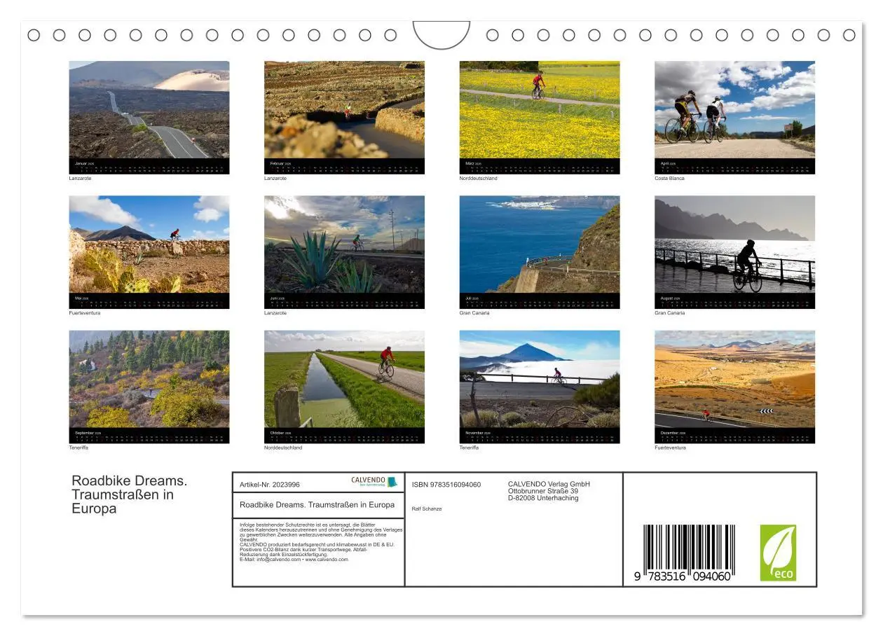 Bild: 9783516094060 | Roadbike Dreams. Traumstraßen in Europa (Wandkalender 2026 DIN A4...