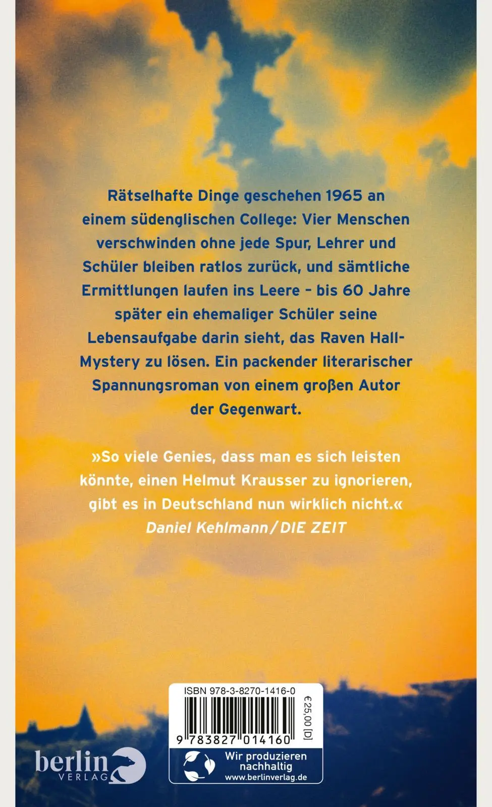Rückseite: 9783827014160 | Freundschaft und Vergeltung | Helmut Krausser | Buch | 352 S. | 2024