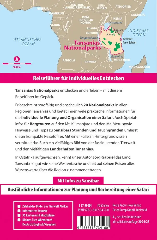 Rückseite: 9783831734160 | Reise Know-How Reiseführer Tansanias Nationalparks, Sansibar | Gabriel
