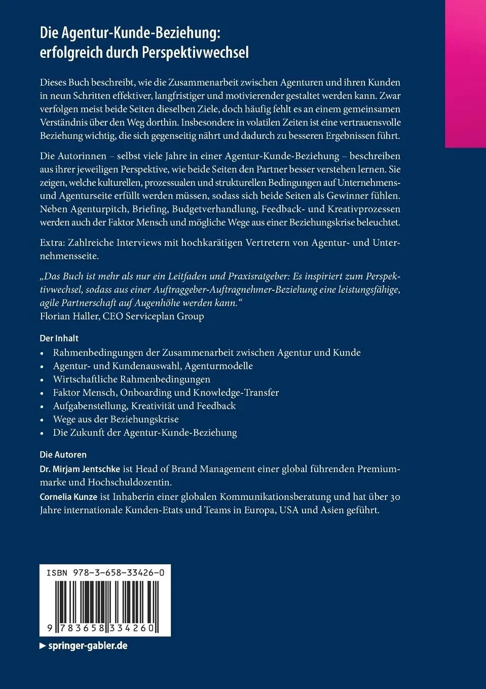 Rückseite: 9783658334260 | Die Agentur-Kunde-Beziehung: erfolgreich durch Perspektivwechsel