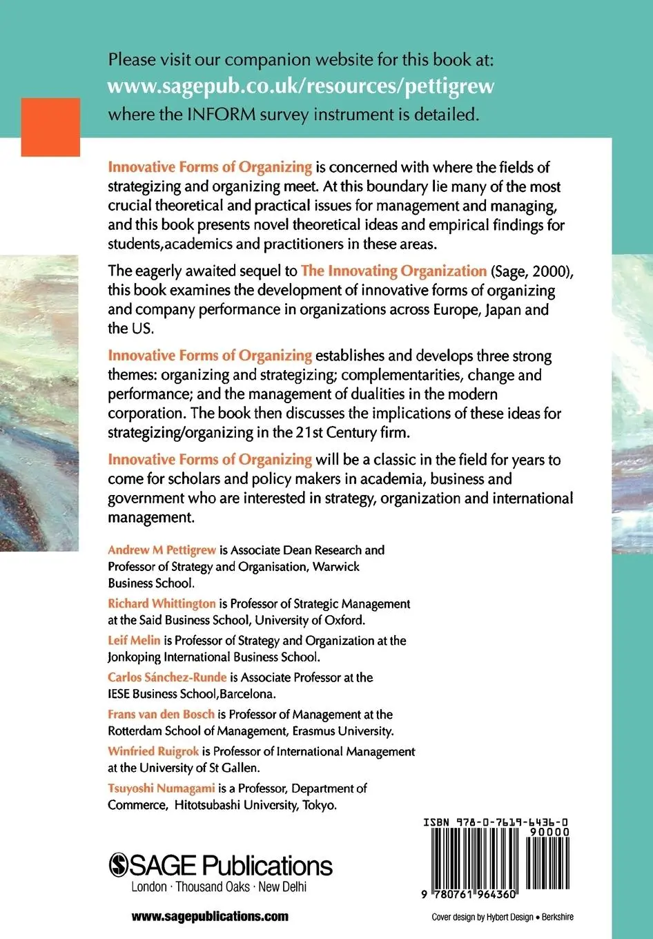 Rückseite: 9780761964360 | Innovative Forms of Organizing | International Perspectives | Buch