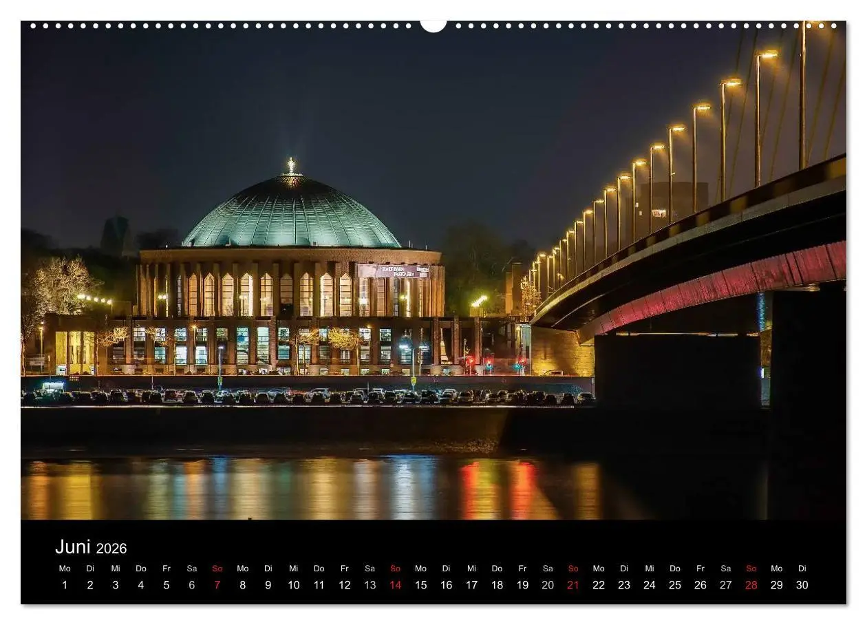 Bild: 9783516134360 | Düsseldorf - Ansichten am Abend (Wandkalender 2026 DIN A2 quer),...