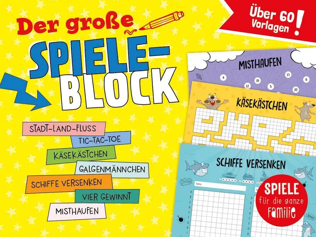 Cover: 9783625194460 | Der große Spieleblock - Spiele für die ganze Familie | Taschenbuch