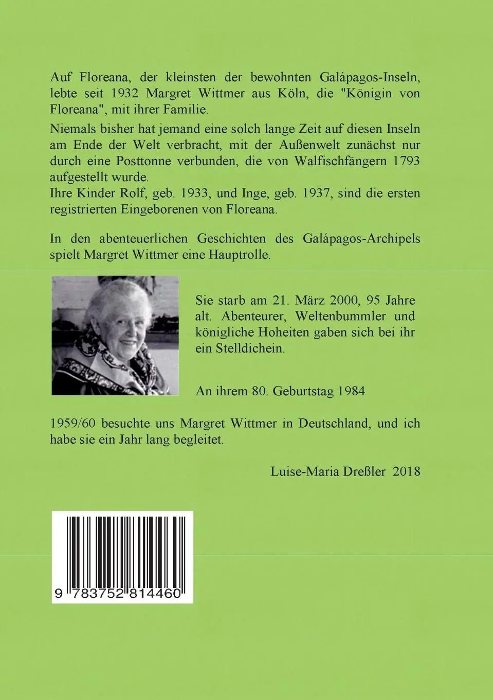 Rückseite: 9783752814460 | Postlagernd Floreana | Margret Wittmer (u. a.) | Taschenbuch | 392 S.