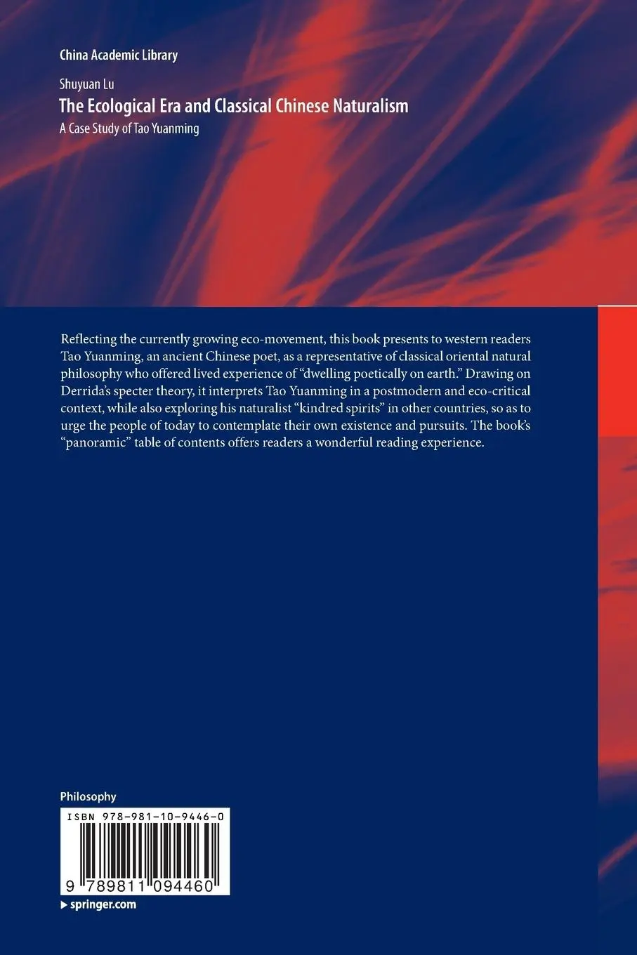 Rückseite: 9789811094460 | The Ecological Era and Classical Chinese Naturalism | Shuyuan Lu