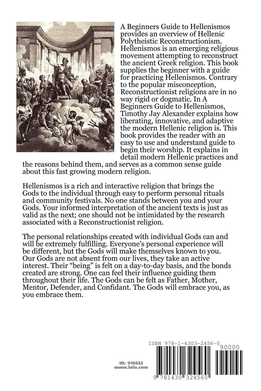 Rückseite: 9781430324560 | A Beginner's Guide to Hellenismos | Timothy Jay Alexander | Buch