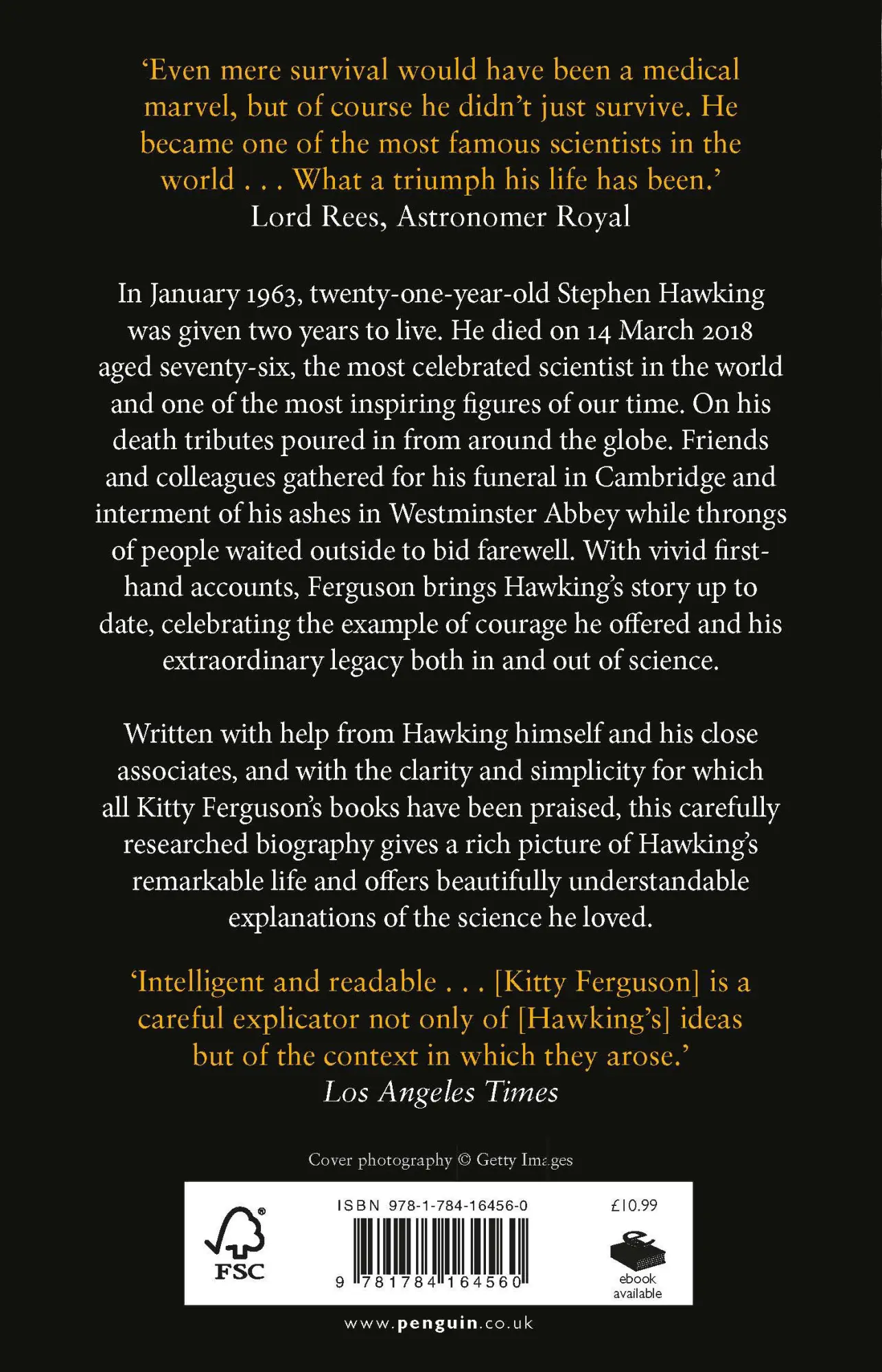 Rückseite: 9781784164560 | Stephen Hawking | A Life Well Lived | Kitty Ferguson | Taschenbuch