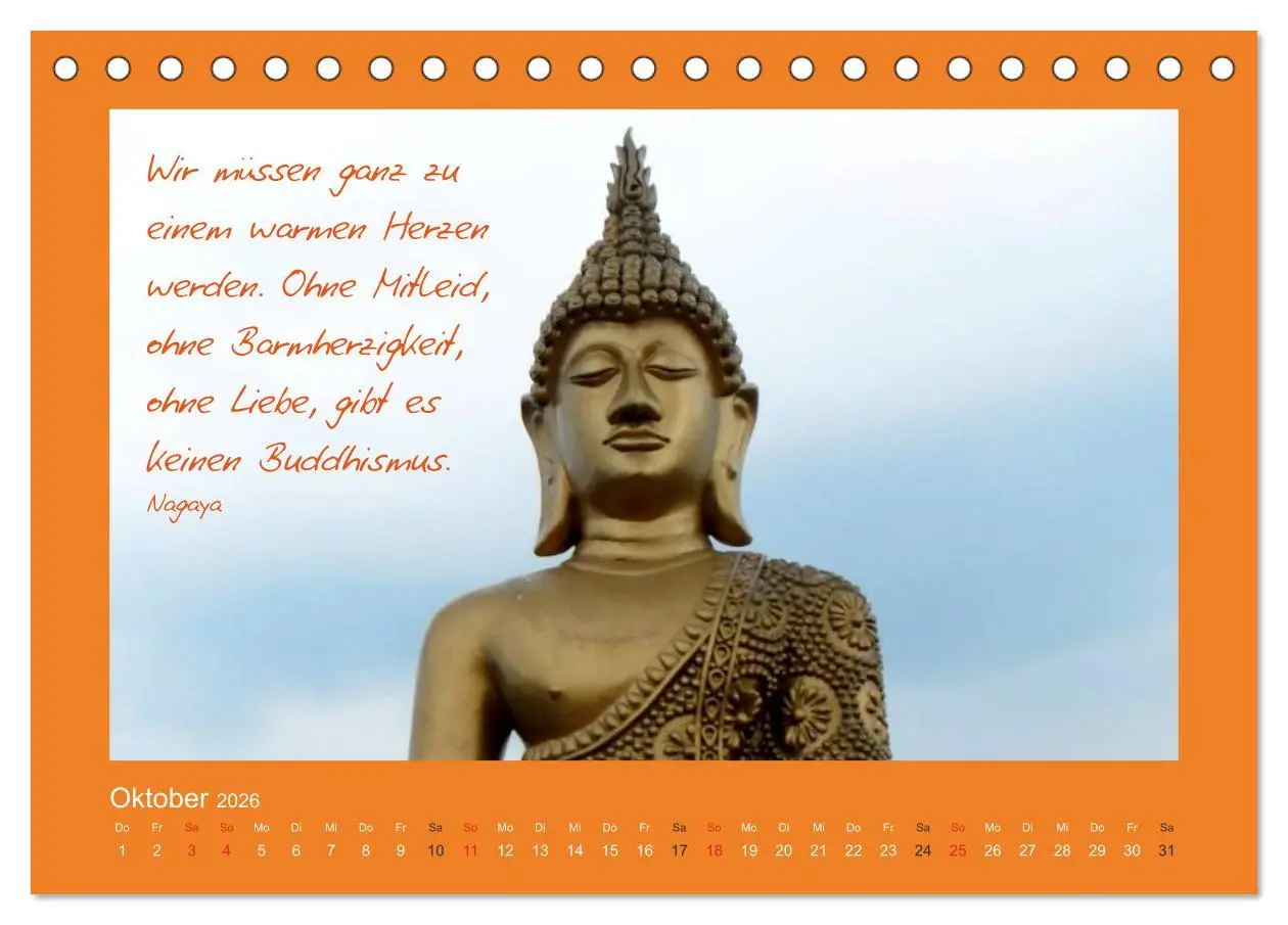 Bild: 9783516114560 | Buddha &amp; Zitate (Tischkalender 2026 DIN A5 quer), CALVENDO...