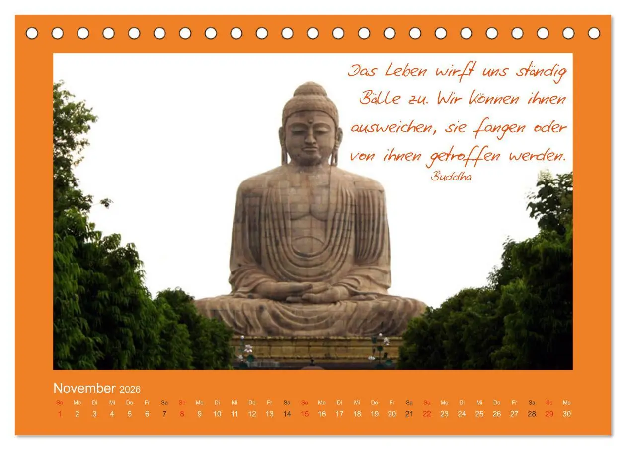 Bild: 9783516114560 | Buddha &amp; Zitate (Tischkalender 2026 DIN A5 quer), CALVENDO...