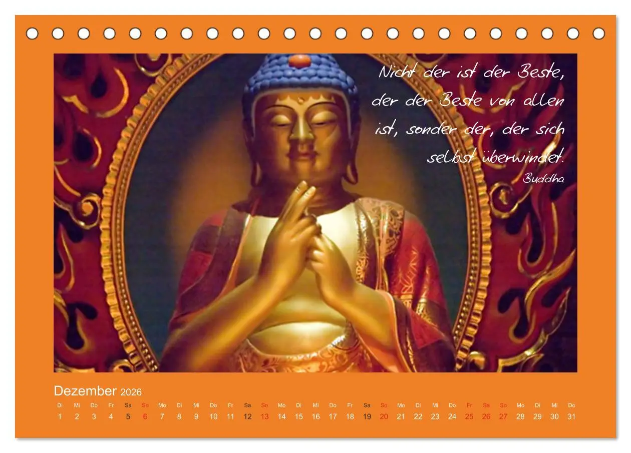 Bild: 9783516114560 | Buddha &amp; Zitate (Tischkalender 2026 DIN A5 quer), CALVENDO...