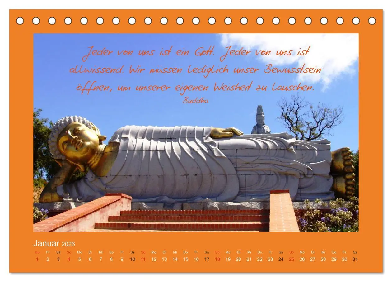 Bild: 9783516114560 | Buddha &amp; Zitate (Tischkalender 2026 DIN A5 quer), CALVENDO...