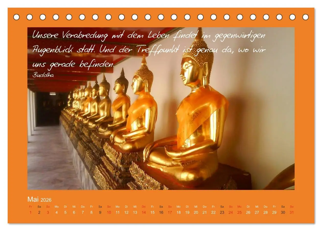Bild: 9783516114560 | Buddha &amp; Zitate (Tischkalender 2026 DIN A5 quer), CALVENDO...