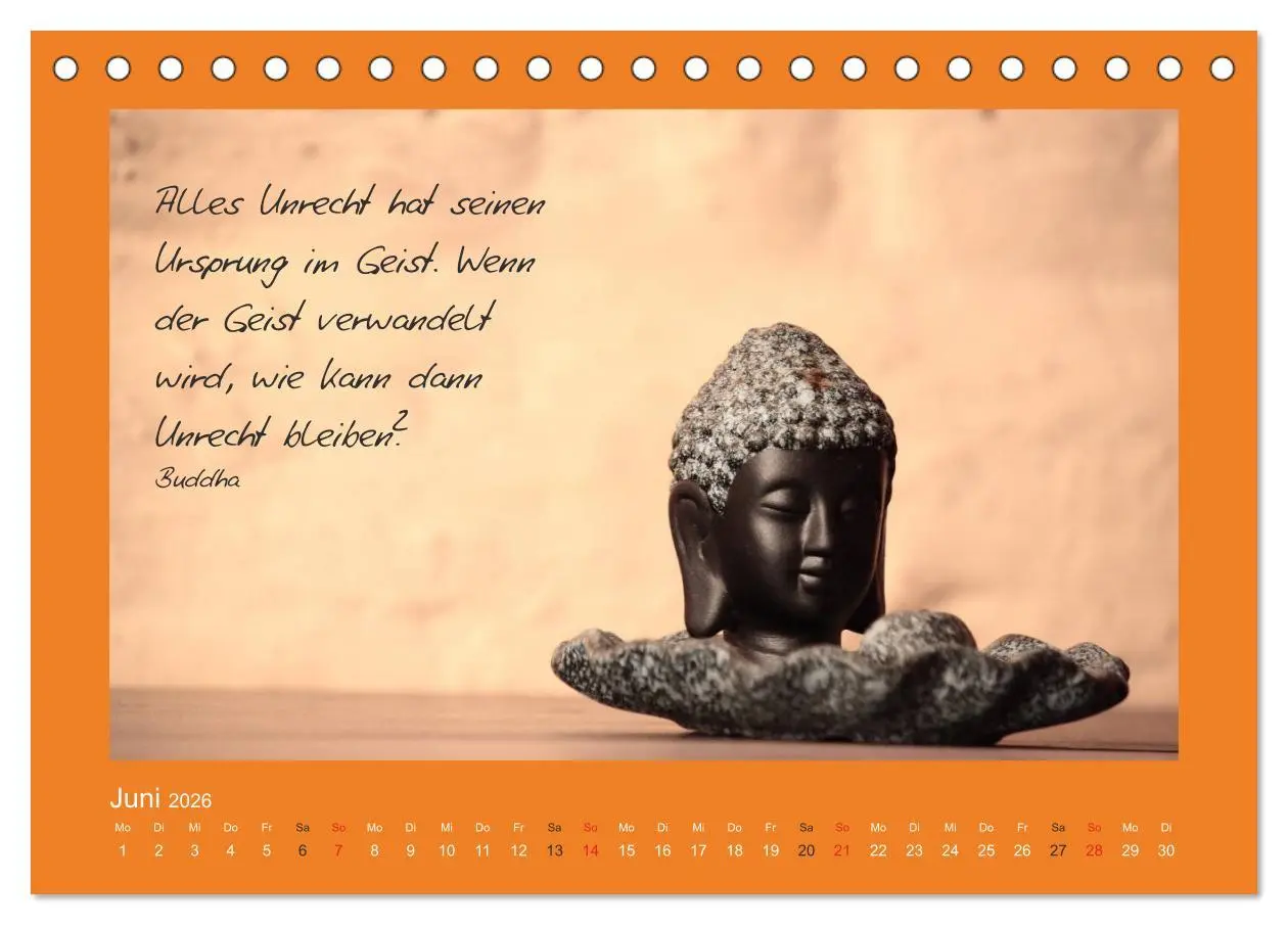 Bild: 9783516114560 | Buddha &amp; Zitate (Tischkalender 2026 DIN A5 quer), CALVENDO...