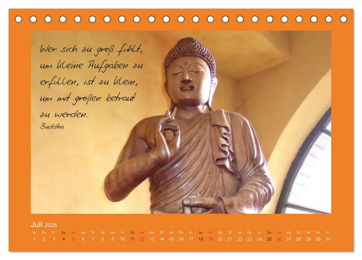 Bild: 9783516114560 | Buddha &amp; Zitate (Tischkalender 2026 DIN A5 quer), CALVENDO...