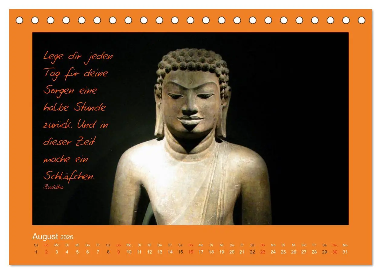 Bild: 9783516114560 | Buddha &amp; Zitate (Tischkalender 2026 DIN A5 quer), CALVENDO...