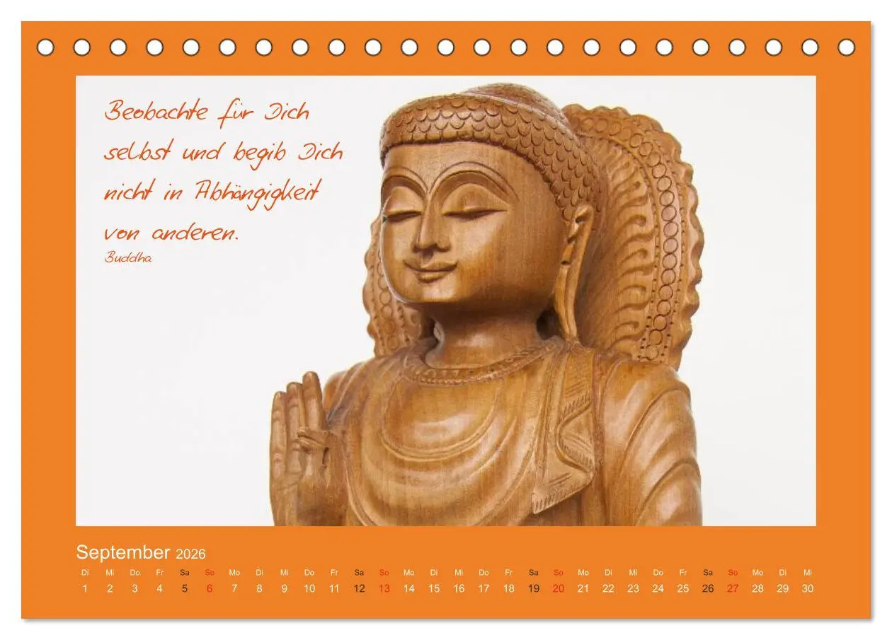 Bild: 9783516114560 | Buddha &amp; Zitate (Tischkalender 2026 DIN A5 quer), CALVENDO...