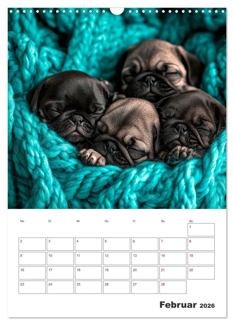 Bild: 9783516594560 | MOPS Pfotenglück in Faltenform (Wandkalender 2026 DIN A3 hoch),...