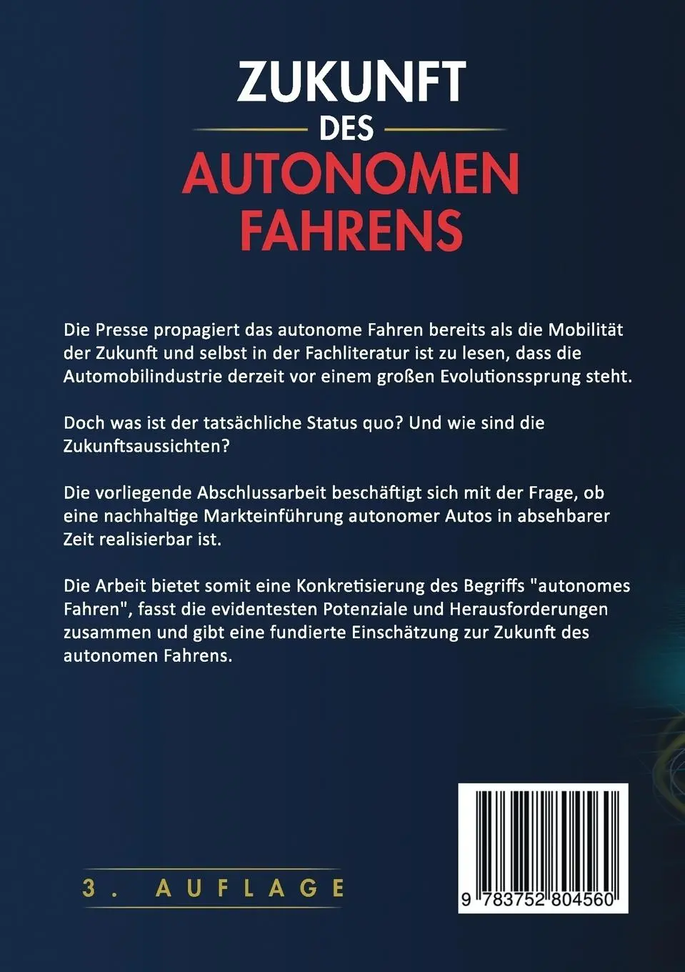 Rückseite: 9783752804560 | Zukunft des autonomen Fahrens | Luca-Paulin Sebastian Ohl | Buch