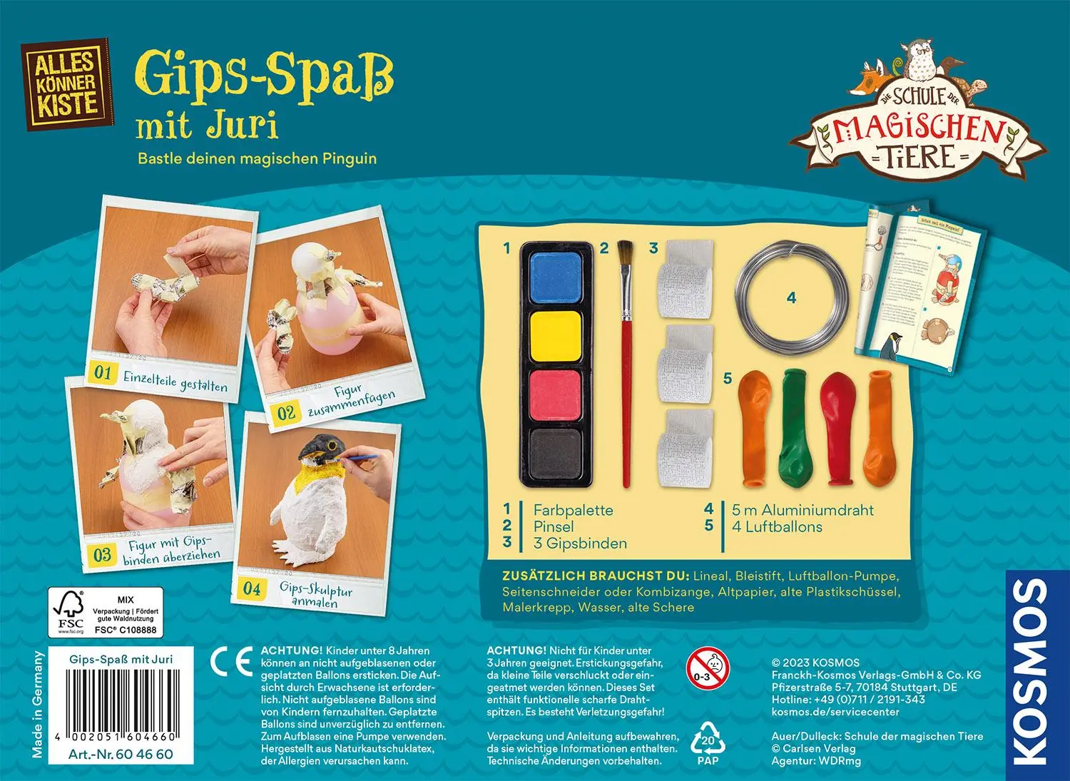 Bild: 4002051604660 | Die Schule der magischen Tiere - Gips-Spaß mit Juri | Bastel-Set