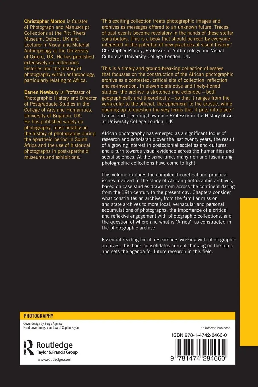 Rückseite: 9781474284660 | The African Photographic Archive | Research and Curatorial Strategies