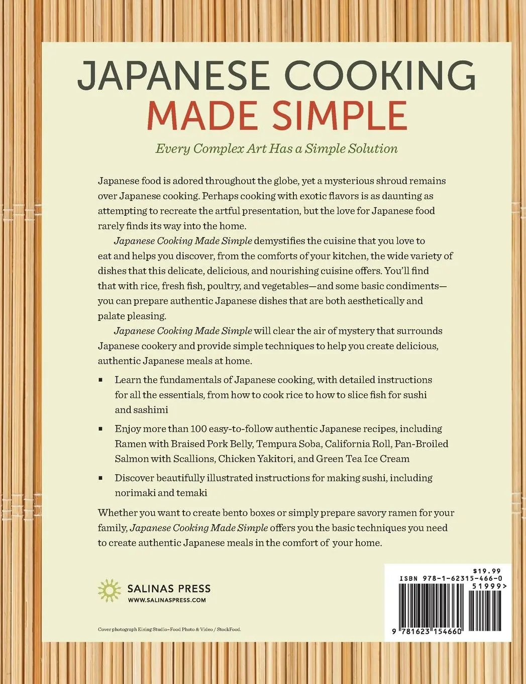 Rückseite: 9781623154660 | Japanese Cooking Made Simple | Salinas Press | Buch | Gebunden | 2014