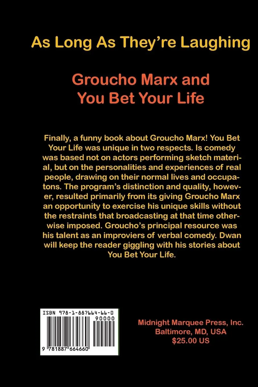 Rückseite: 9781887664660 | As Long As They're Laughing | Groucho Marx and You Bet Your Life