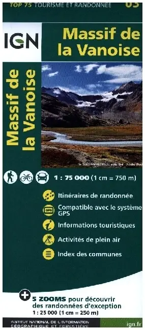 Cover: 9782758554660 | IGN 75 000 Touristische Wanderkarte 03 Massif de la Vanoise | 1:75000