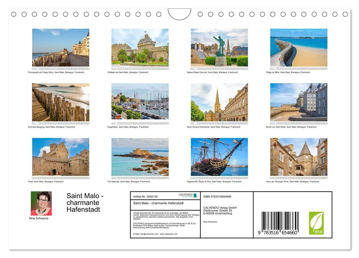 Bild: 9783516654660 | Saint Malo - charmante Hafenstadt (Wandkalender 2026 DIN A4 quer),...