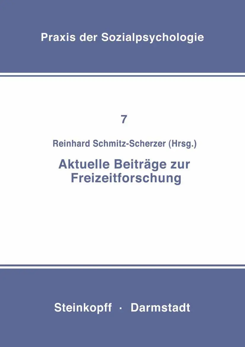 Cover: 9783798504660 | Aktuelle Beiträge zur Freizeitforschung | R. Schmitz-Scherzer | Buch