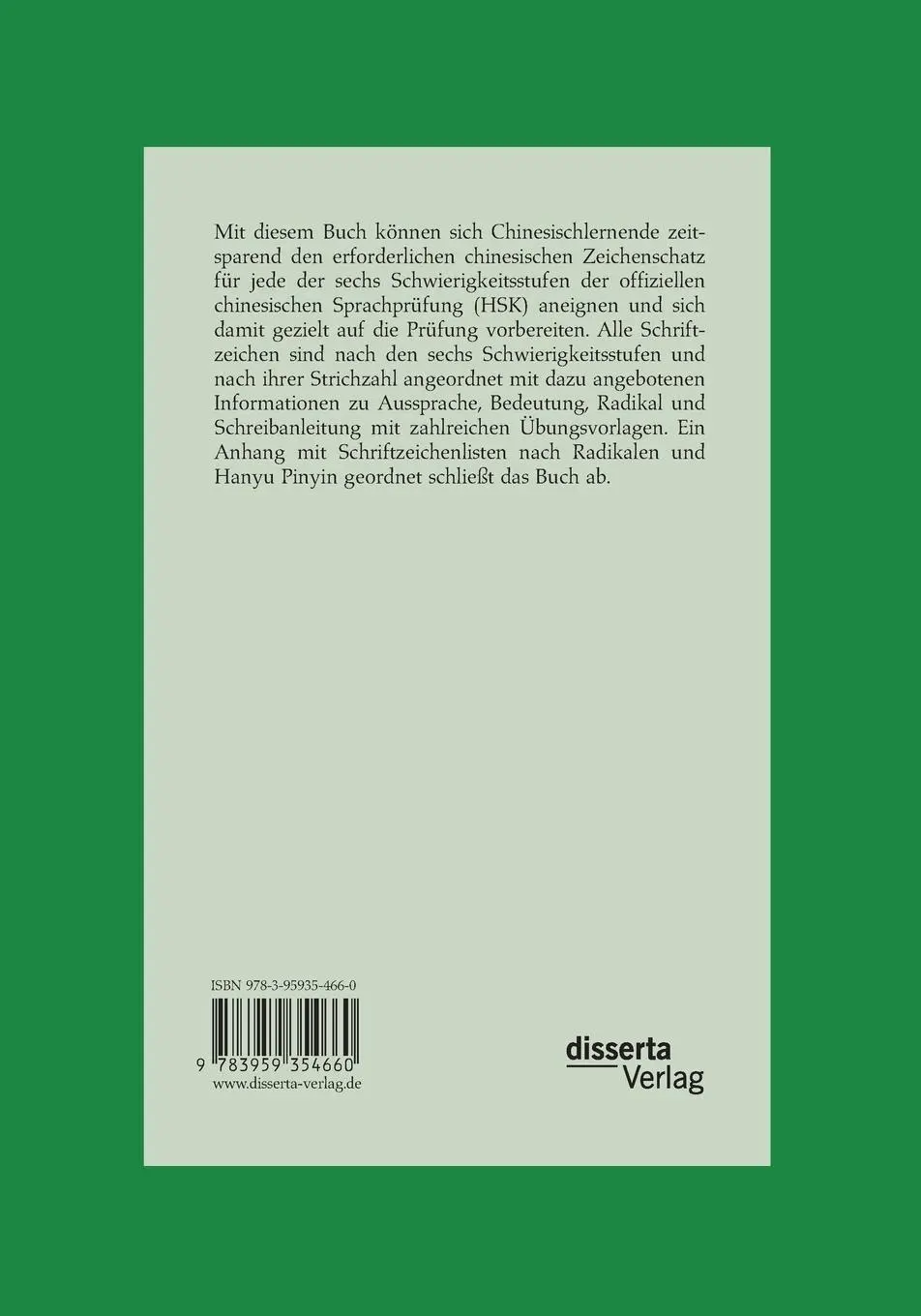 Rückseite: 9783959354660 | 2636 chinesische Schriftzeichen für die sechs Stufen der...
