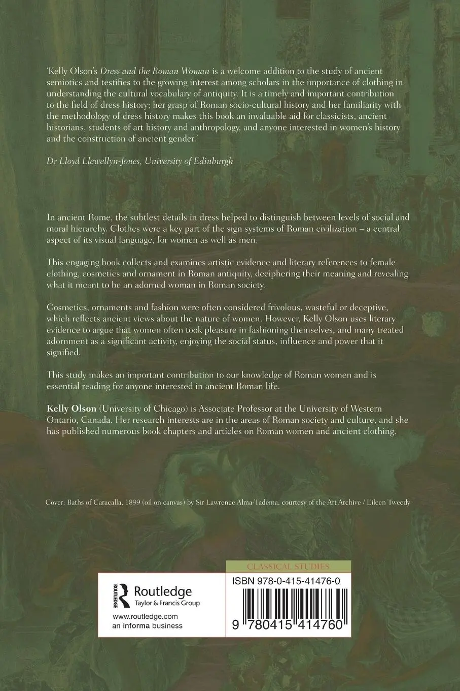 Rückseite: 9780415414760 | Dress and the Roman Woman | Self-Presentation and Society | Olson