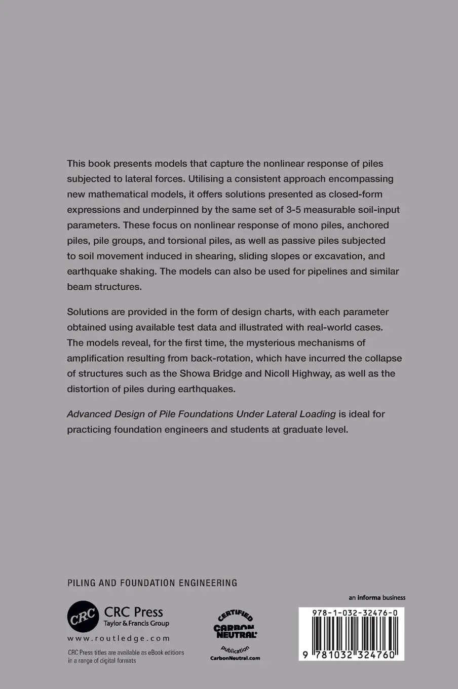 Rückseite: 9781032324760 | Advanced Design of Pile Foundations Under Lateral Loading | Guo | Buch
