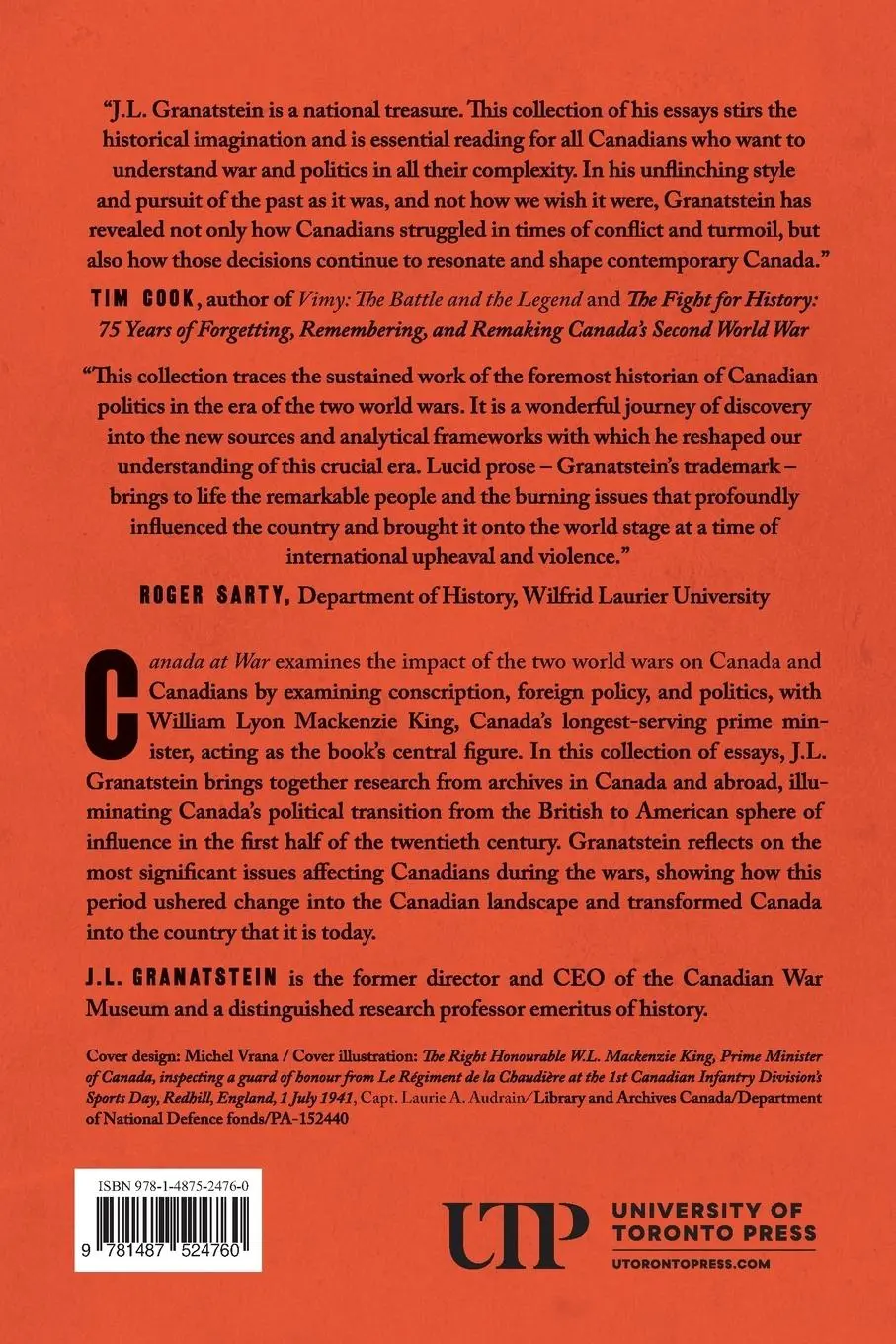 Rückseite: 9781487524760 | Canada at War | Conscription, Diplomacy, and Politics | Granatstein