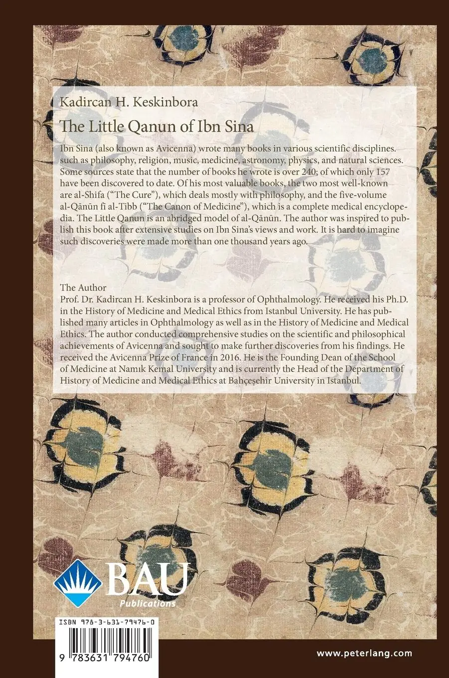 Rückseite: 9783631794760 | The Little Qanun of Ibn Sina | Little Model of the Great Qanun | Buch