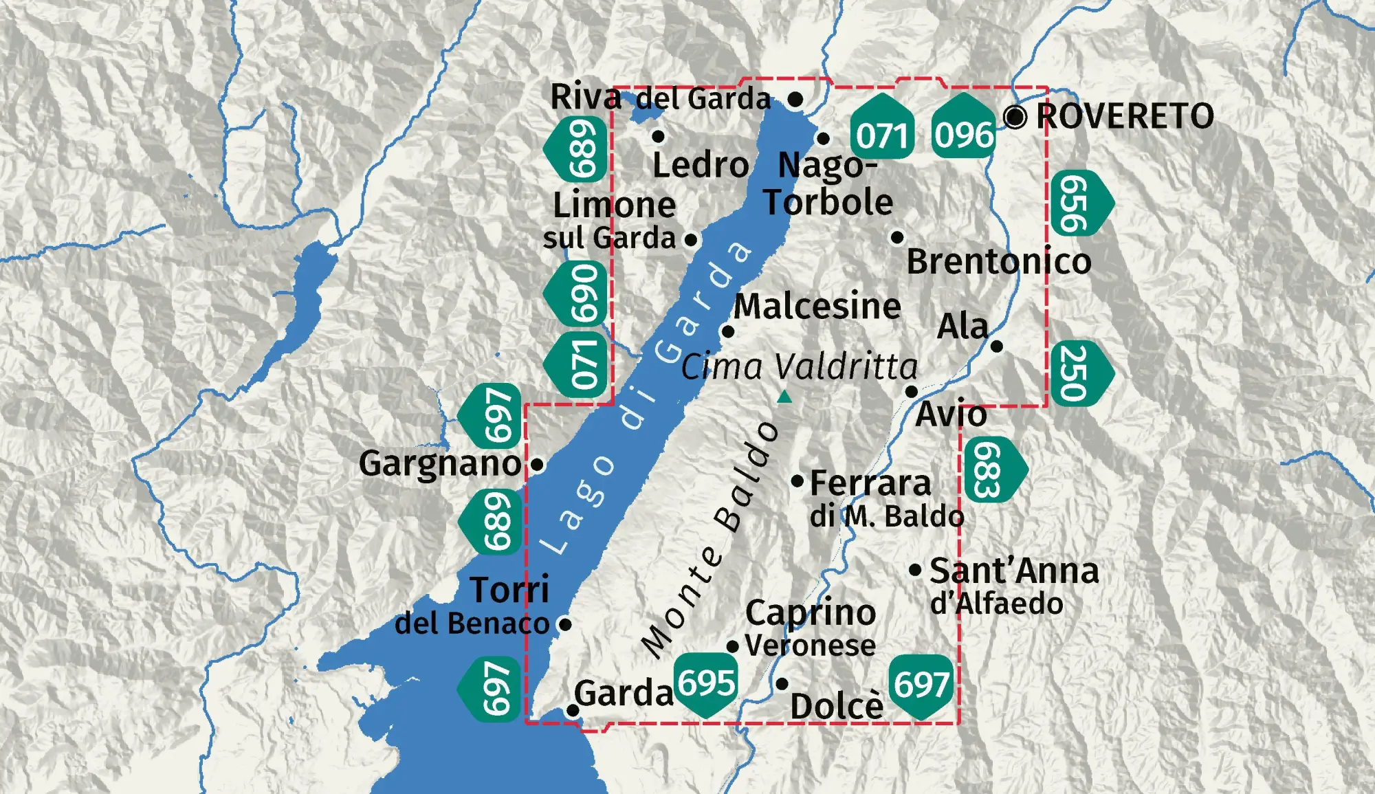 Bild: 9783991544760 | KOMPASS Wanderkarte 129 Monte Baldo, Malcesine, Nago-Torbole, Garda...