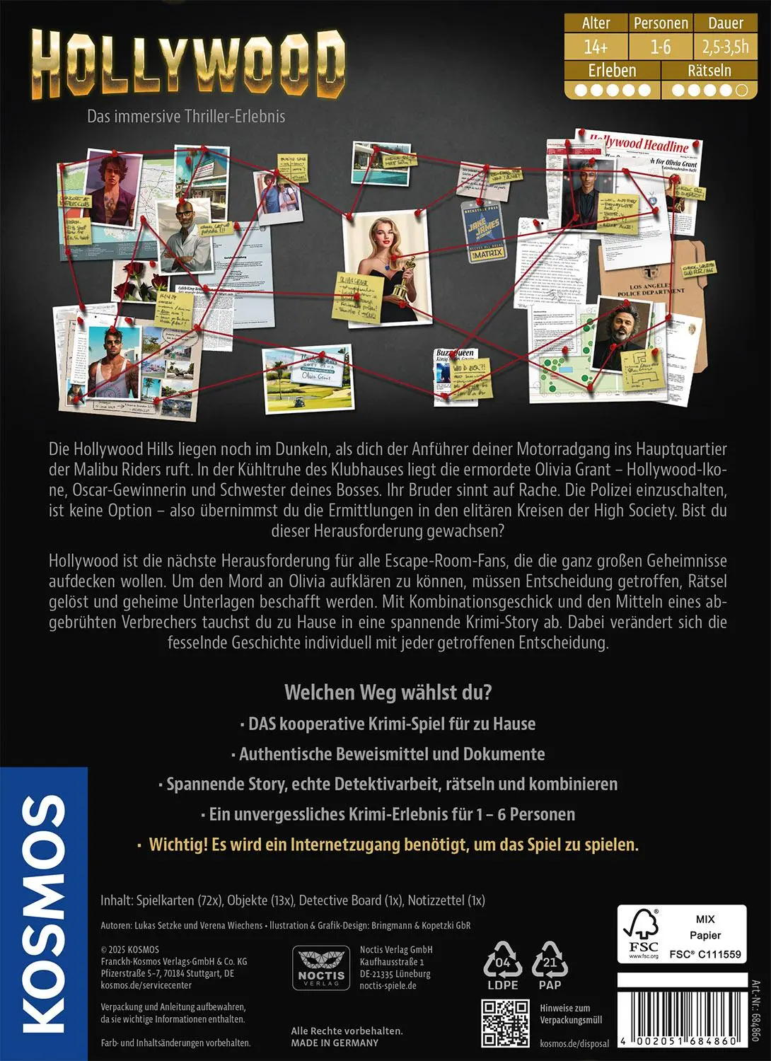 Bild: 4002051684860 | Masters of Crime: Hollywood | Spiel | Wiechens | Spiel | 684860 | 2025