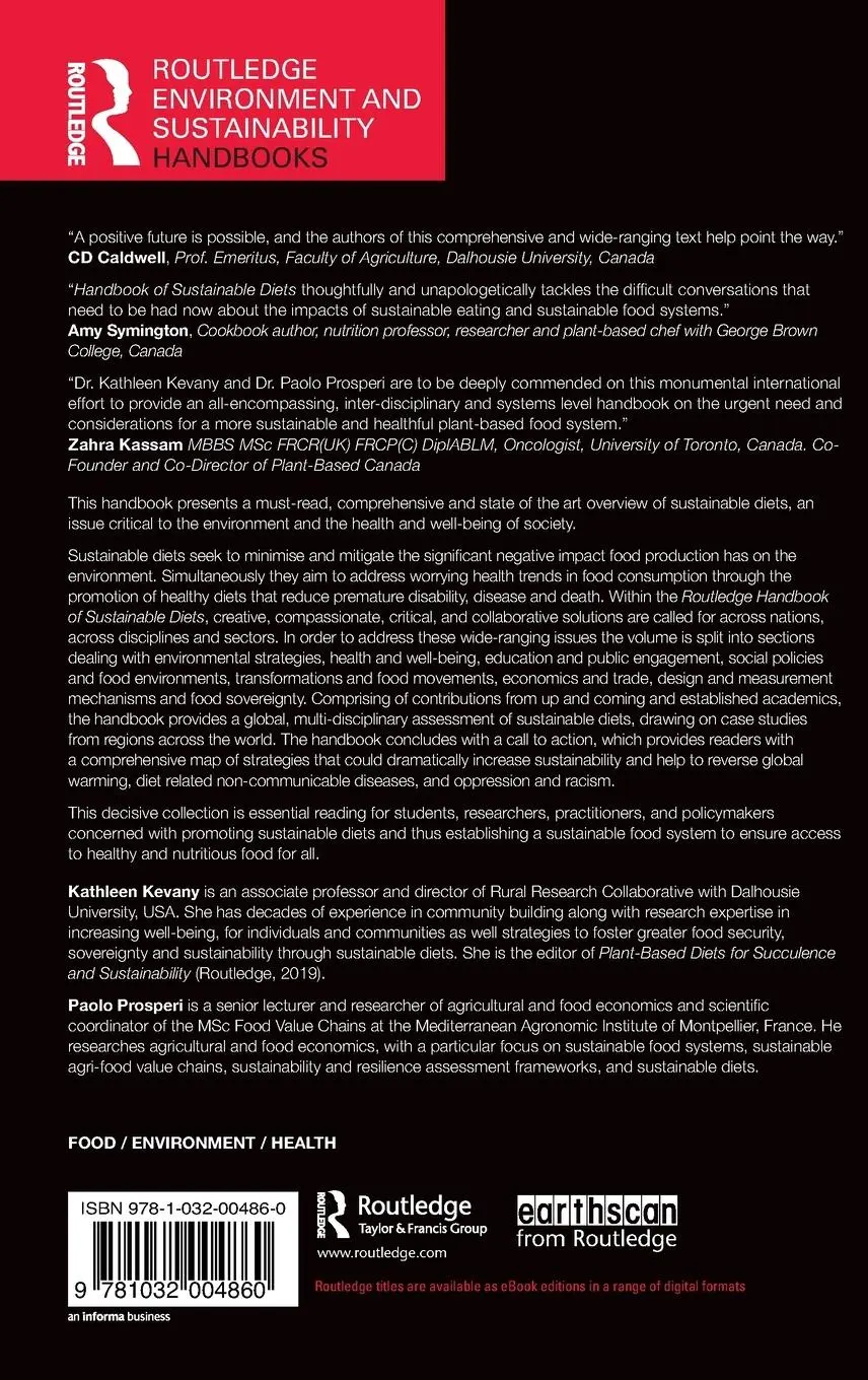 Rückseite: 9781032004860 | Routledge Handbook of Sustainable Diets | Kathleen Kevany (u. a.)