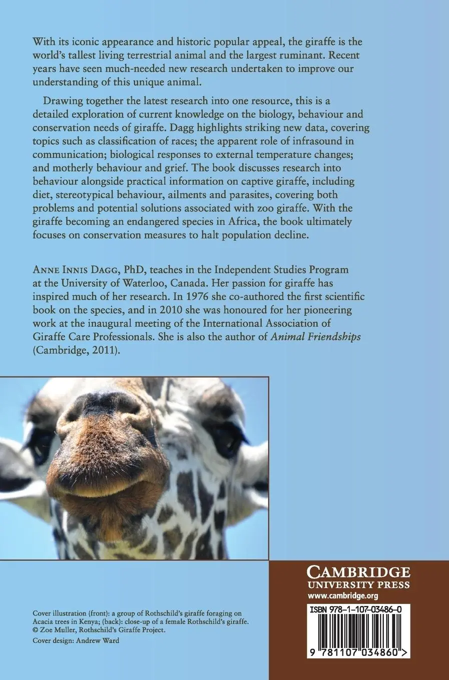 Rückseite: 9781107034860 | Giraffe | Anne Innis Dagg | Buch | Englisch | 2015 | EAN 9781107034860