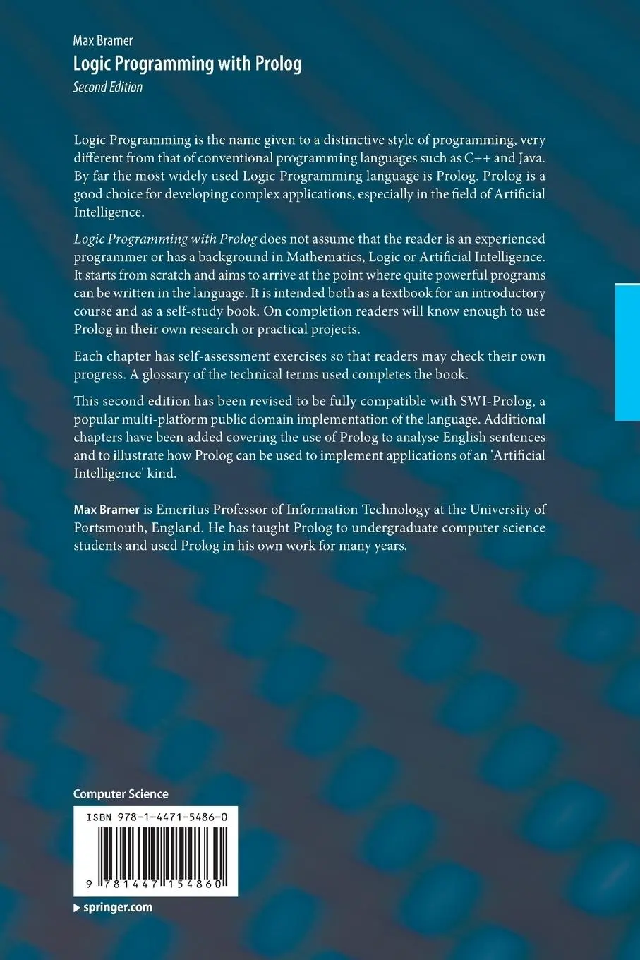 Rückseite: 9781447154860 | Logic Programming with Prolog | Max Bramer | Taschenbuch | xiii | 2013