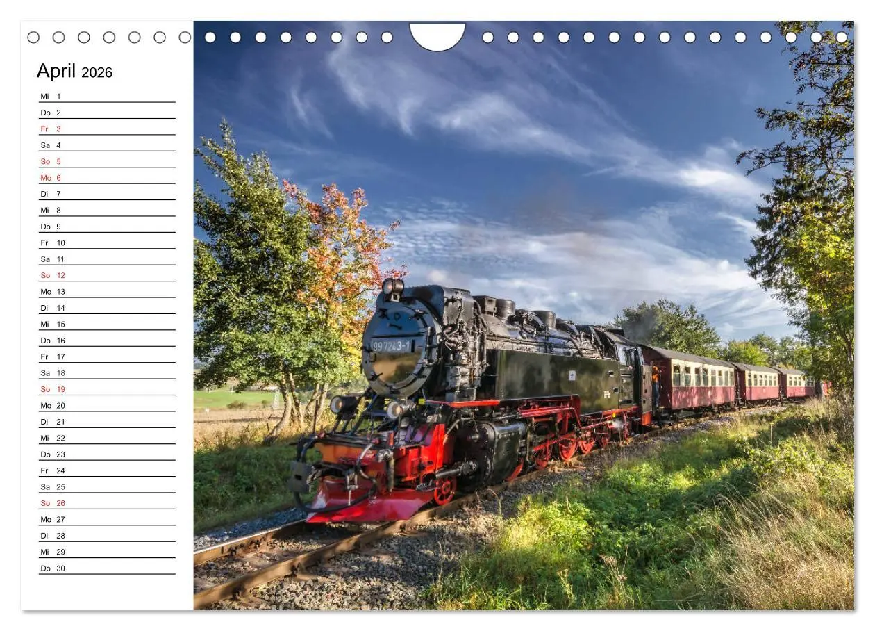 Bild: 9783457784860 | Schmalspurbahnen im Harz (Wandkalender 2026 DIN A4 quer), CALVENDO...