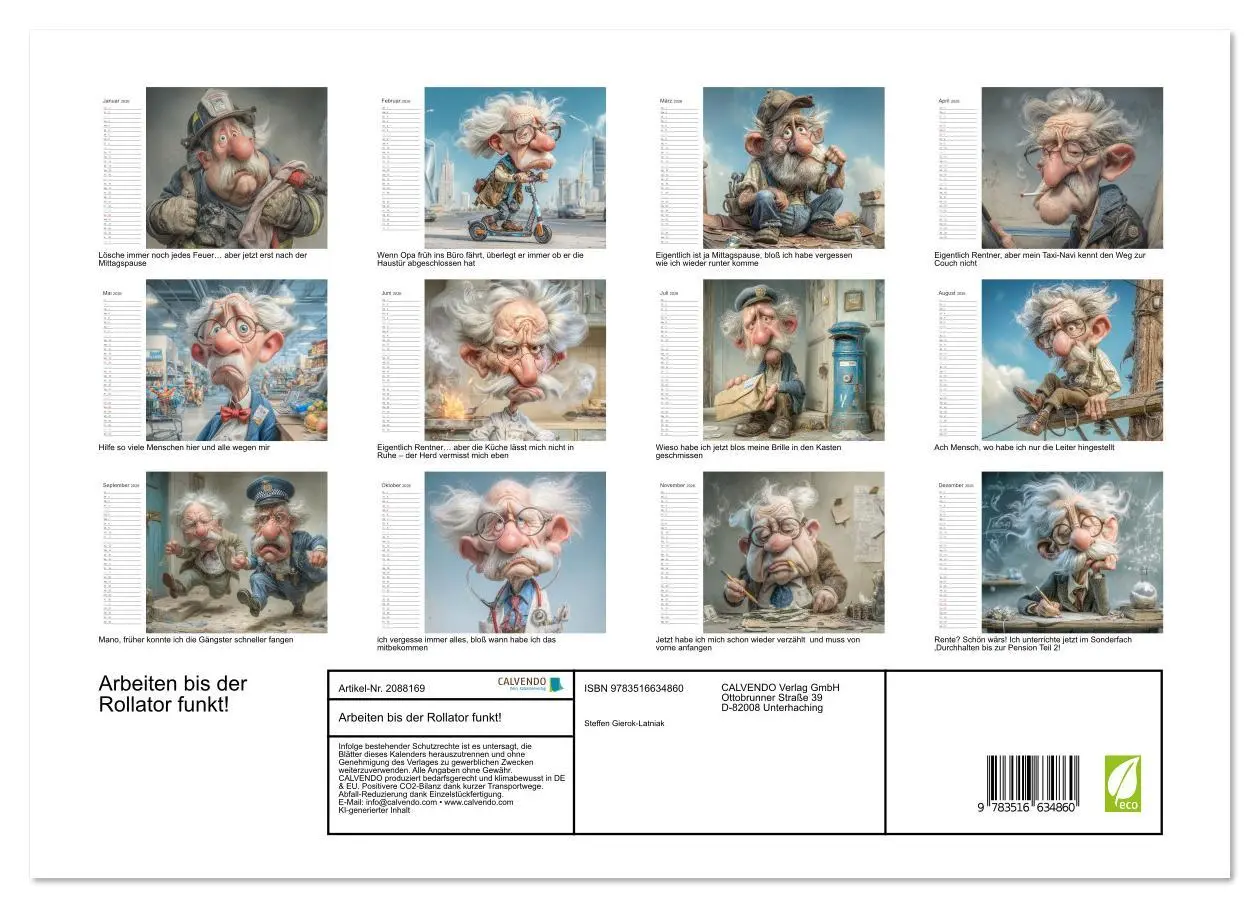 Bild: 9783516634860 | Arbeiten bis der Rollator funkt! (Wandkalender 2026 DIN A3 quer),...