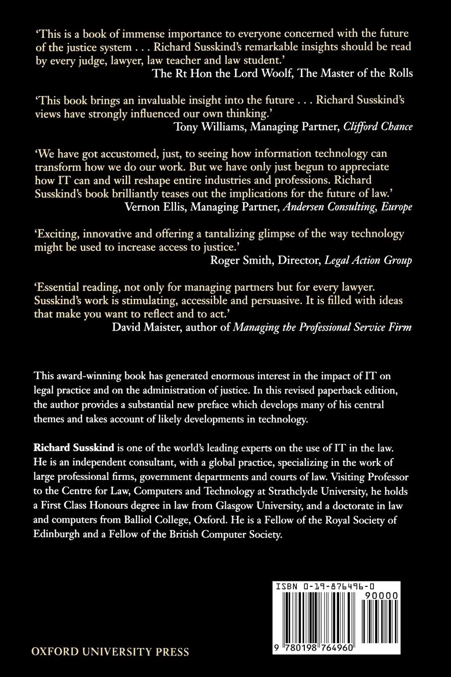 Rückseite: 9780198764960 | The Future of Law | Facing the Challenges of Information Technology