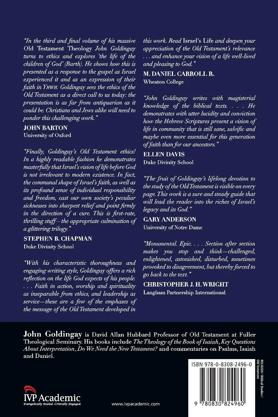 Rückseite: 9780830824960 | Old Testament Theology | Israel's Life | John Goldingay | Taschenbuch