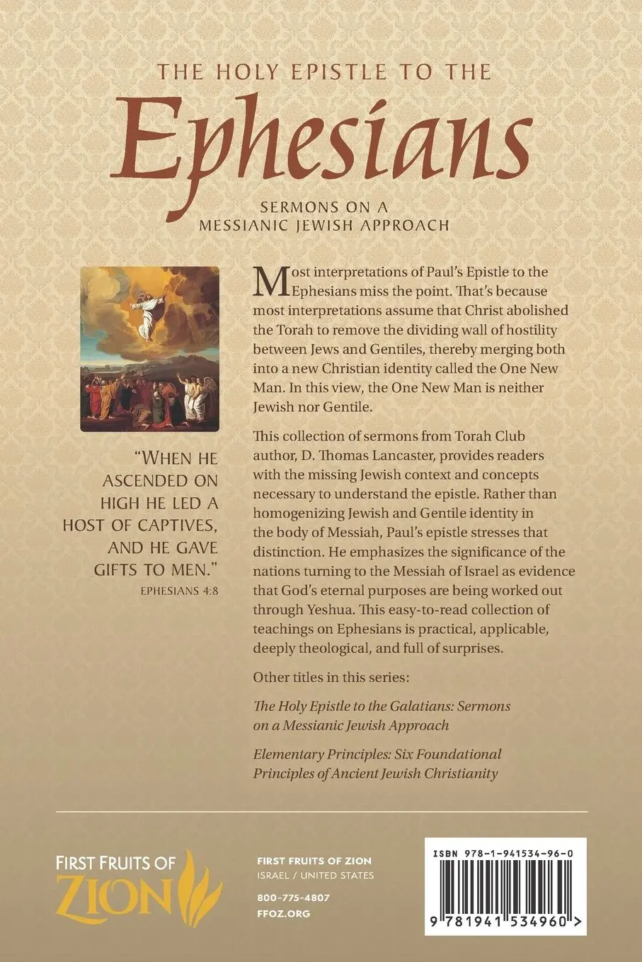 Rückseite: 9781941534960 | The Holy Epistle to the Ephesians | D. Thomas Lancaster | Taschenbuch